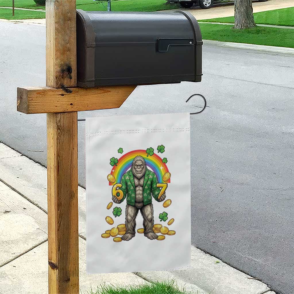 Bigfoot Six Seven Meme Garden Flag Funny St Patricks Day Gift