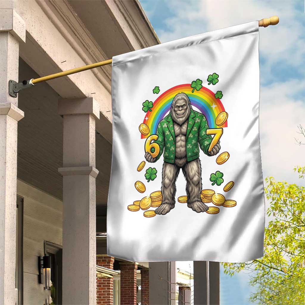 Bigfoot Six Seven Meme Garden Flag Funny St Patricks Day Gift