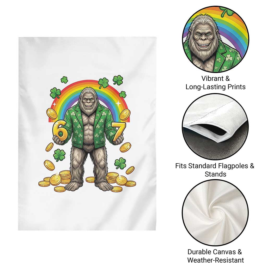 Bigfoot Six Seven Meme Garden Flag Funny St Patricks Day Gift