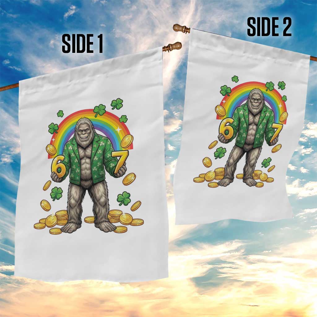 Bigfoot Six Seven Meme Garden Flag Funny St Patricks Day Gift