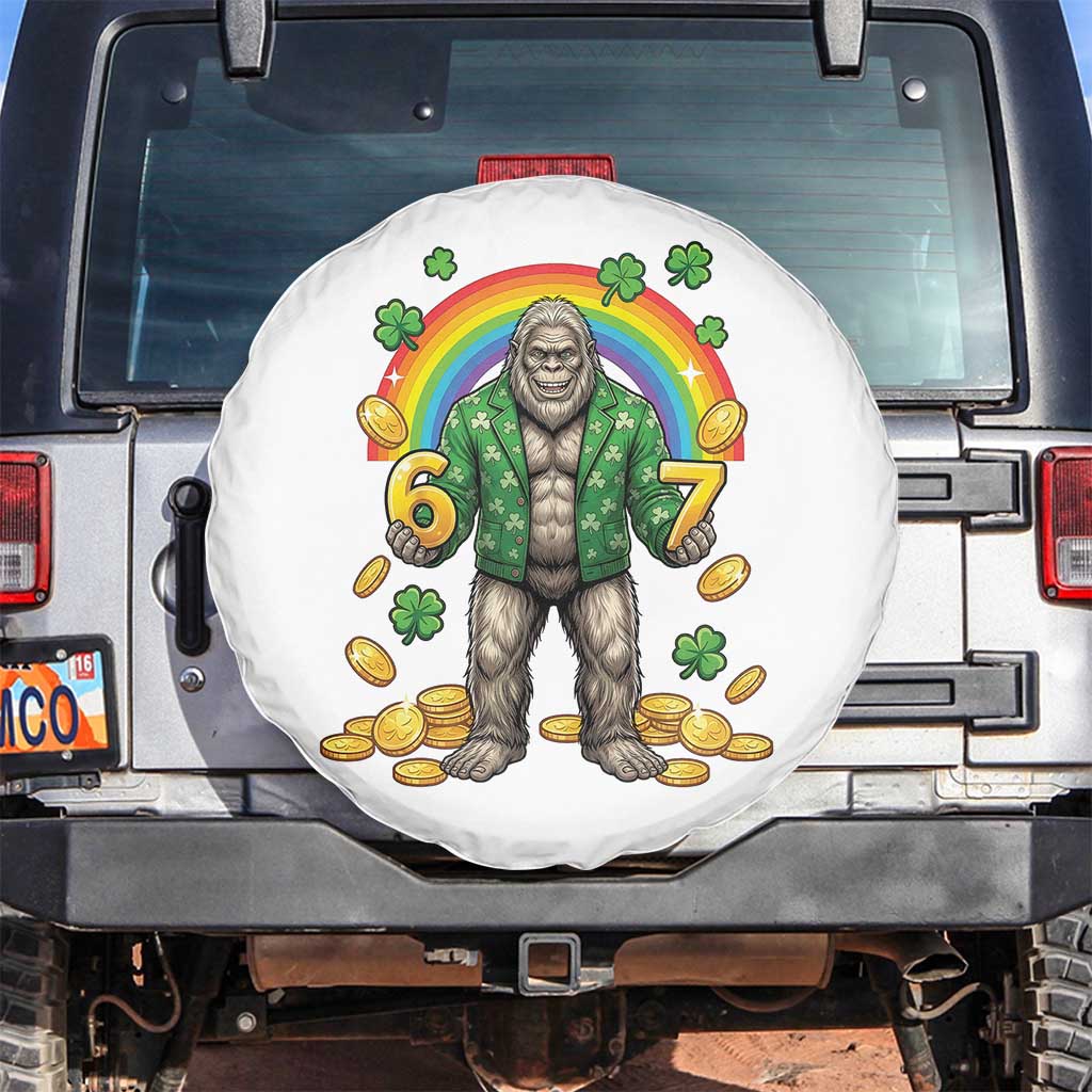 Bigfoot Six Seven Meme Spare Tire Cover Funny St Patricks Day Gift