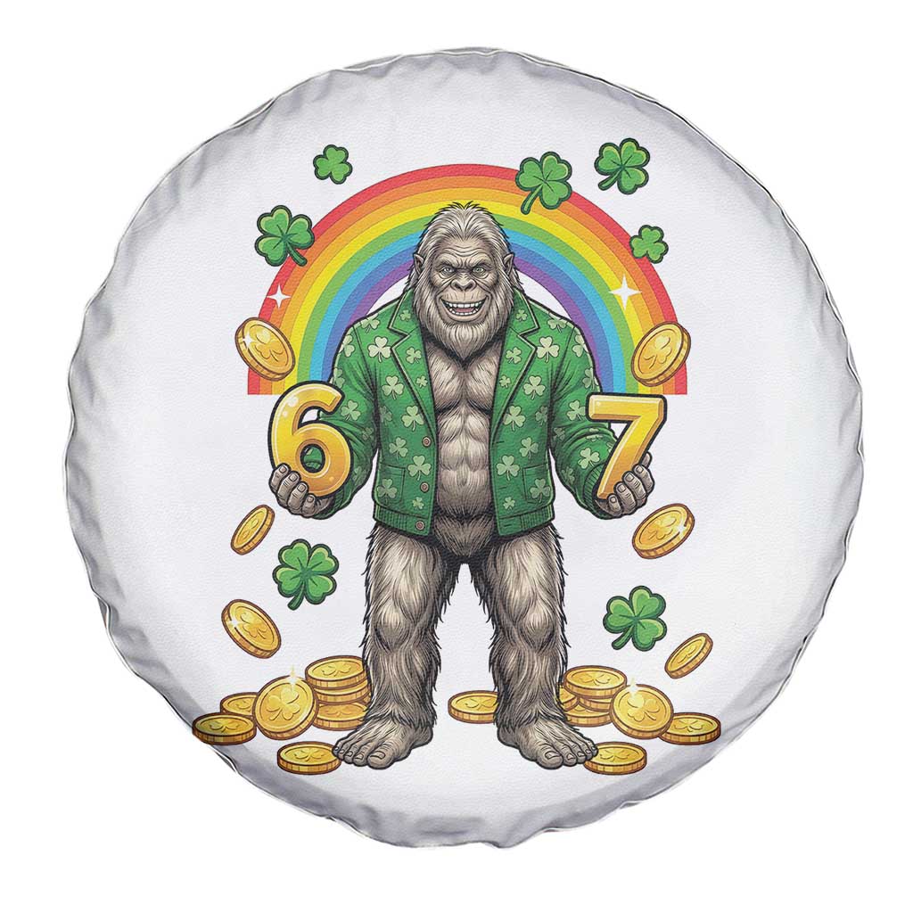 Bigfoot Six Seven Meme Spare Tire Cover Funny St Patricks Day Gift