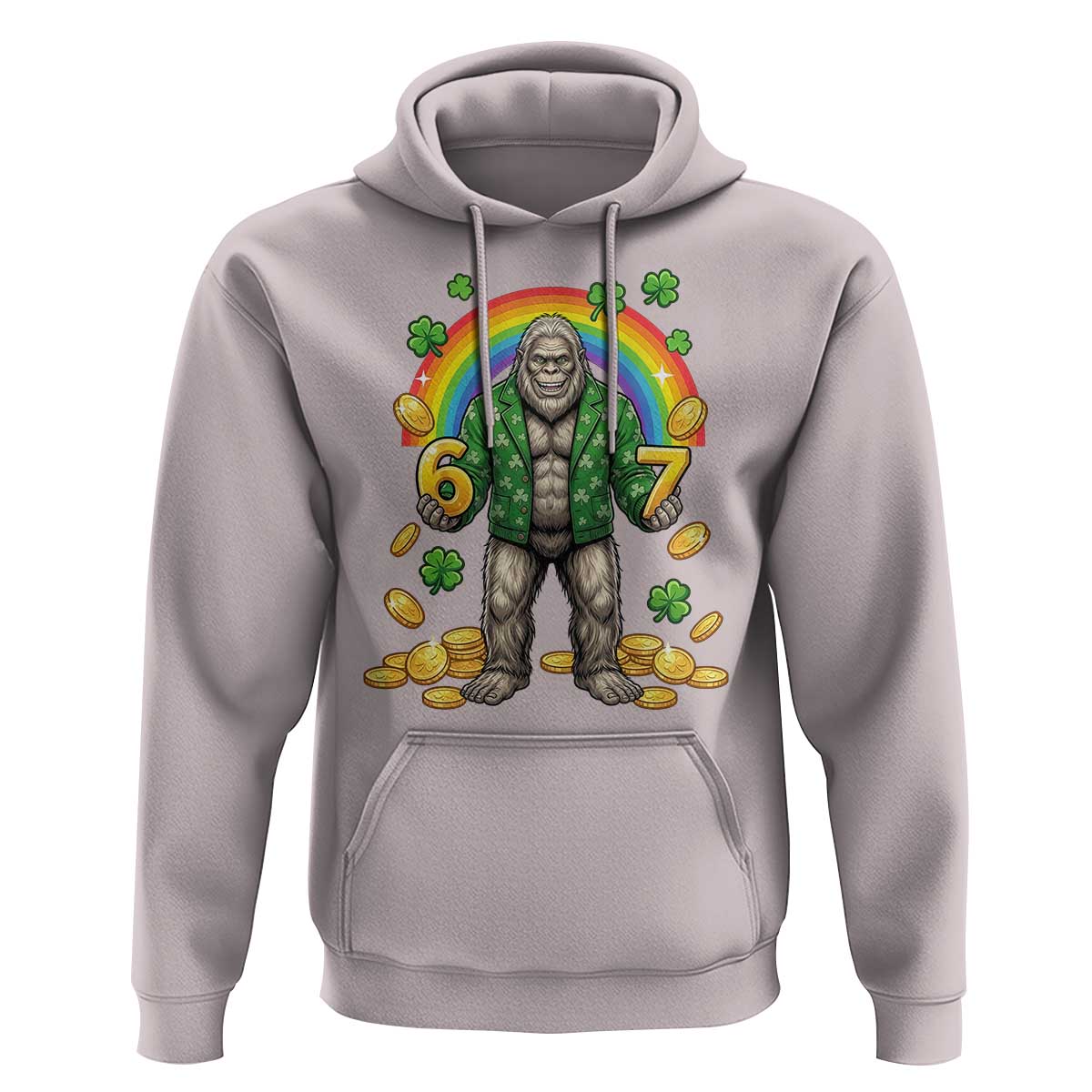 Bigfoot Six Seven Meme Hoodie Funny St Patricks Day Gift
