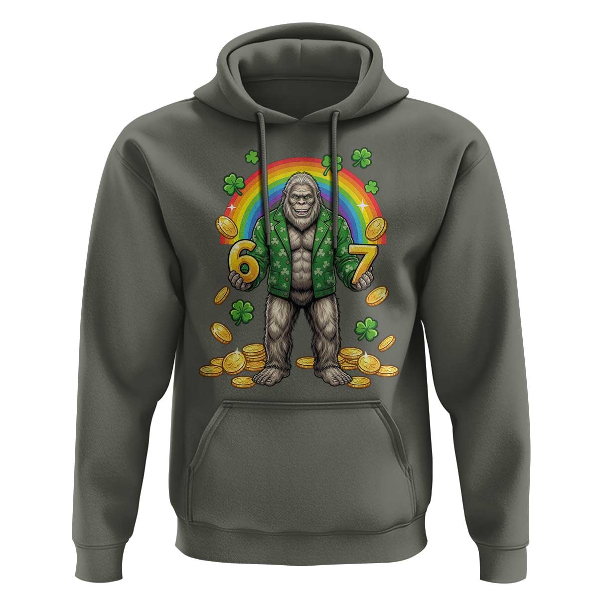 Bigfoot Six Seven Meme Hoodie Funny St Patricks Day Gift