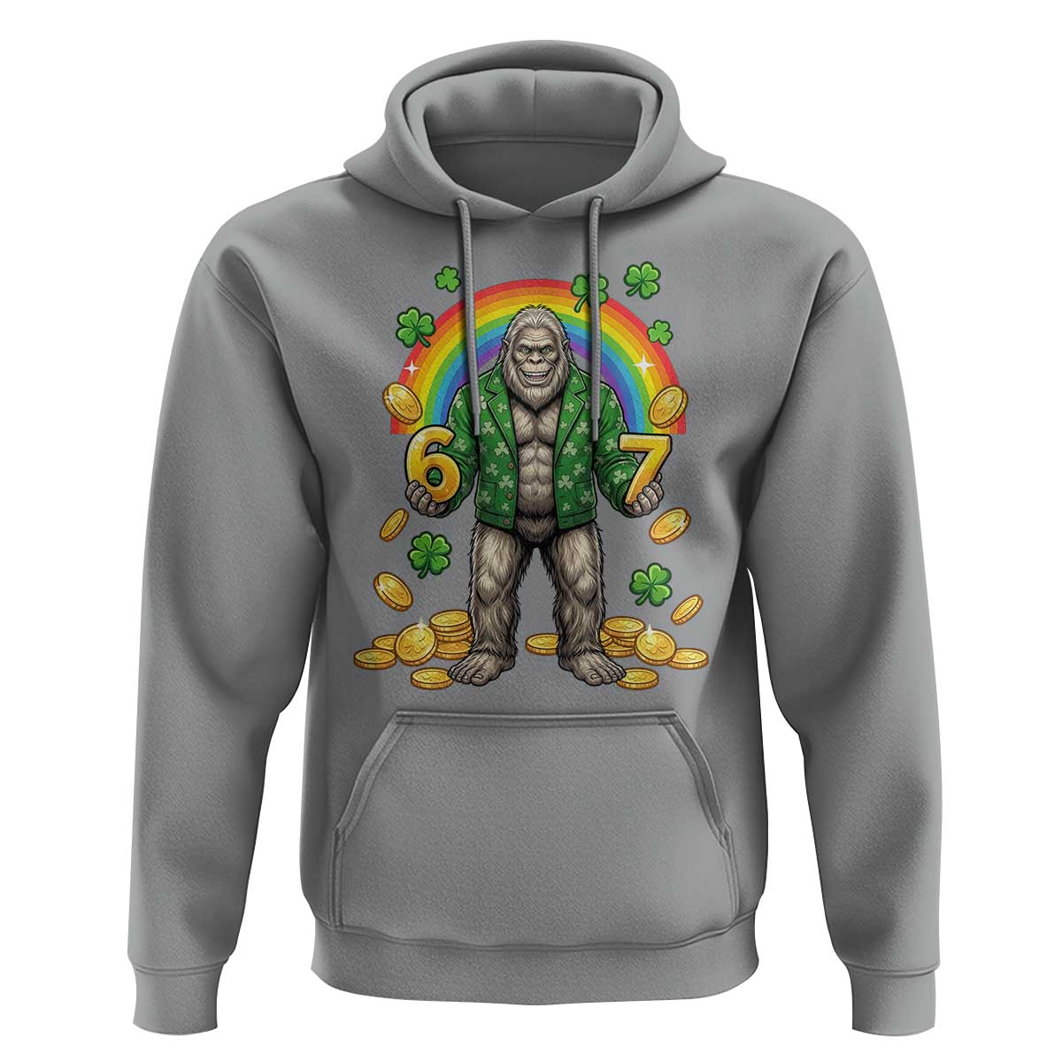 Bigfoot Six Seven Meme Hoodie Funny St Patricks Day Gift