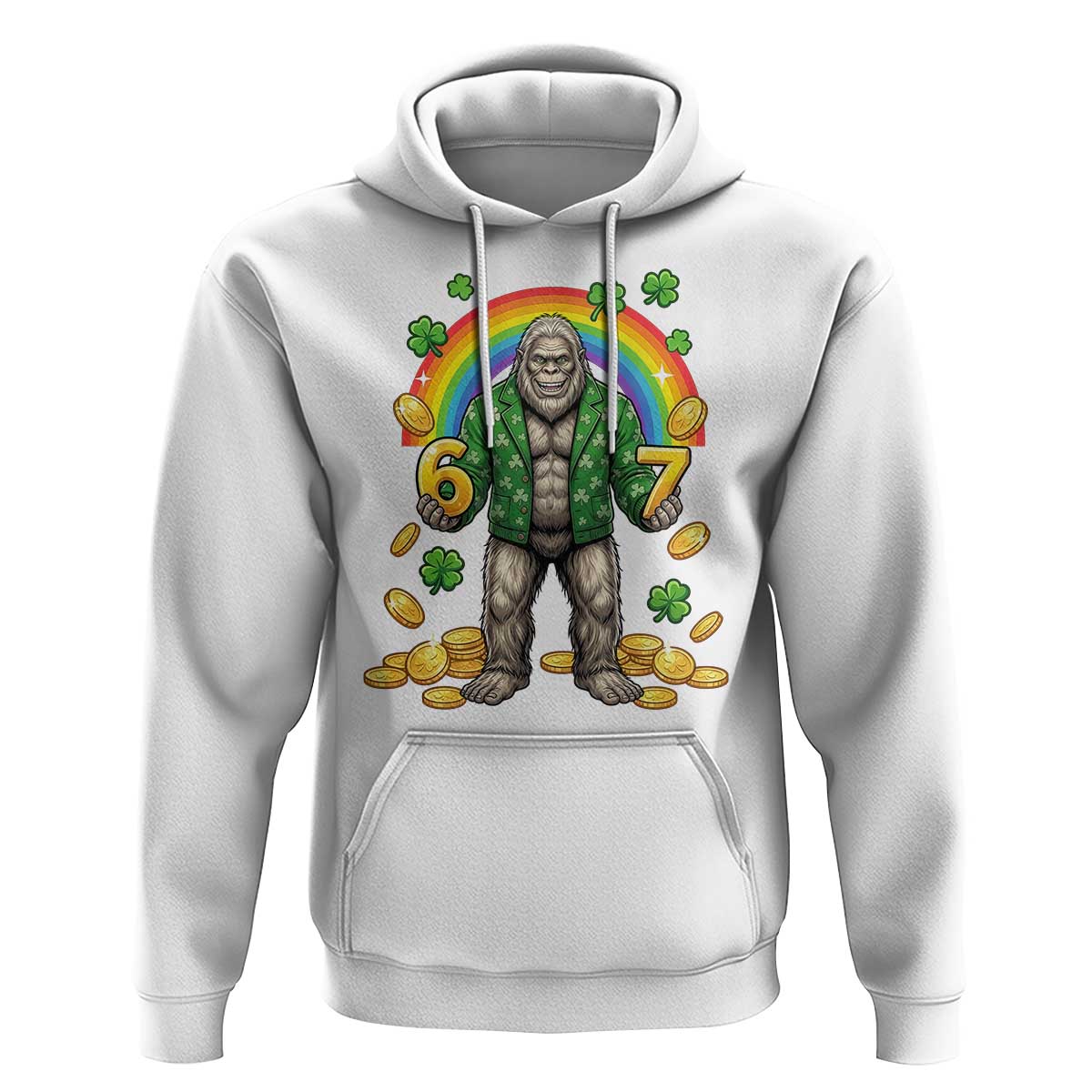 Bigfoot Six Seven Meme Hoodie Funny St Patricks Day Gift