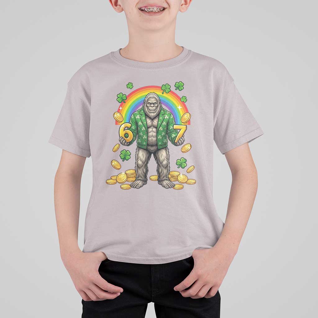 Bigfoot Six Seven Meme T Shirt For Kid Funny St Patricks Day Gift