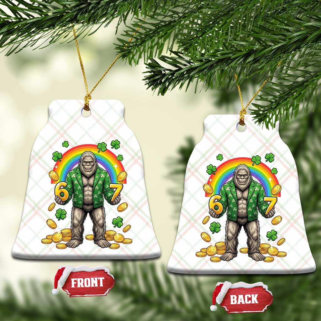 Bigfoot Six Seven Meme Ceramic Ornament Funny St Patricks Day Gift