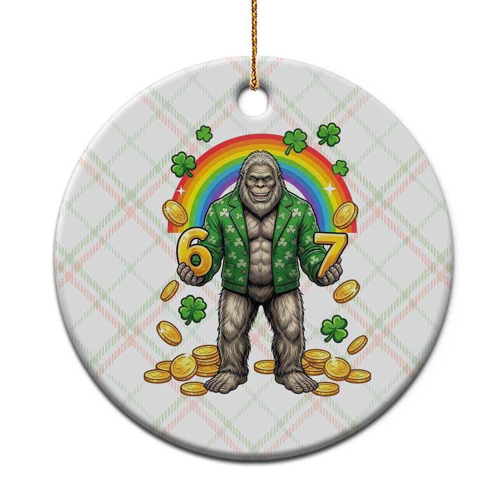 Bigfoot Six Seven Meme Ceramic Ornament Funny St Patricks Day Gift