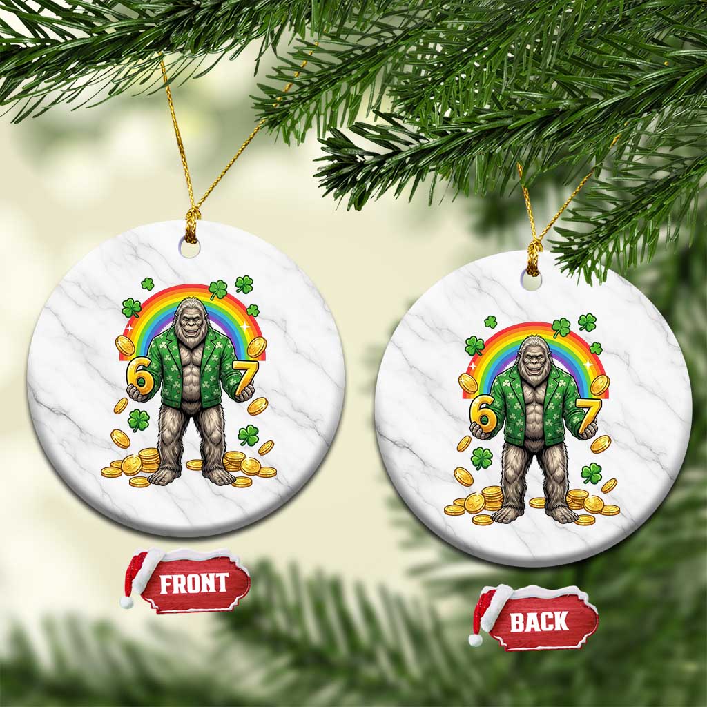 Bigfoot Six Seven Meme Ceramic Ornament Funny St Patricks Day Gift