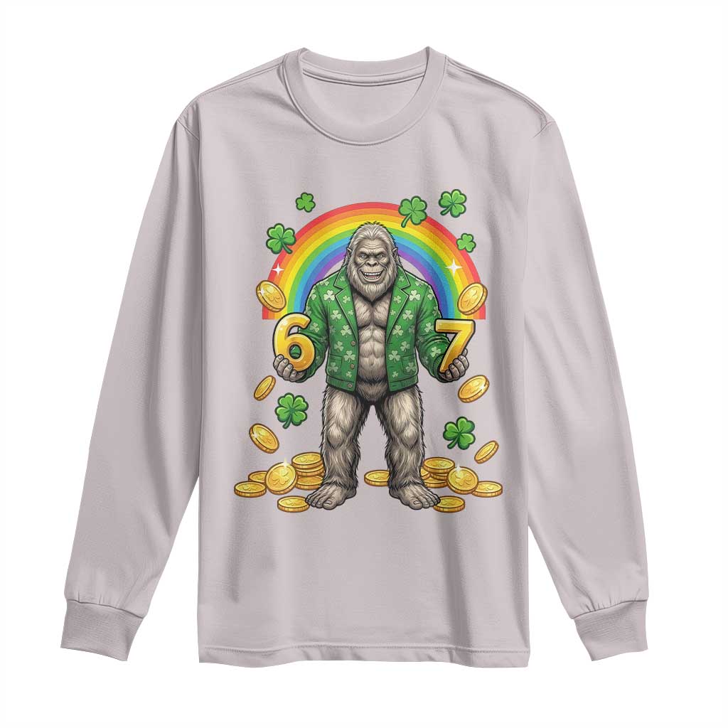 Bigfoot Six Seven Meme Long Sleeve Shirt Funny St Patricks Day Gift