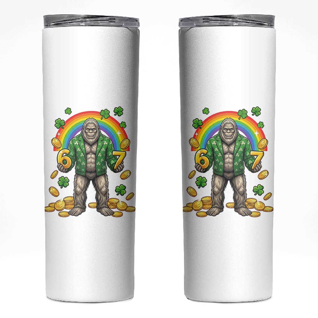 Bigfoot Six Seven Meme Skinny Tumbler Funny St Patricks Day Gift