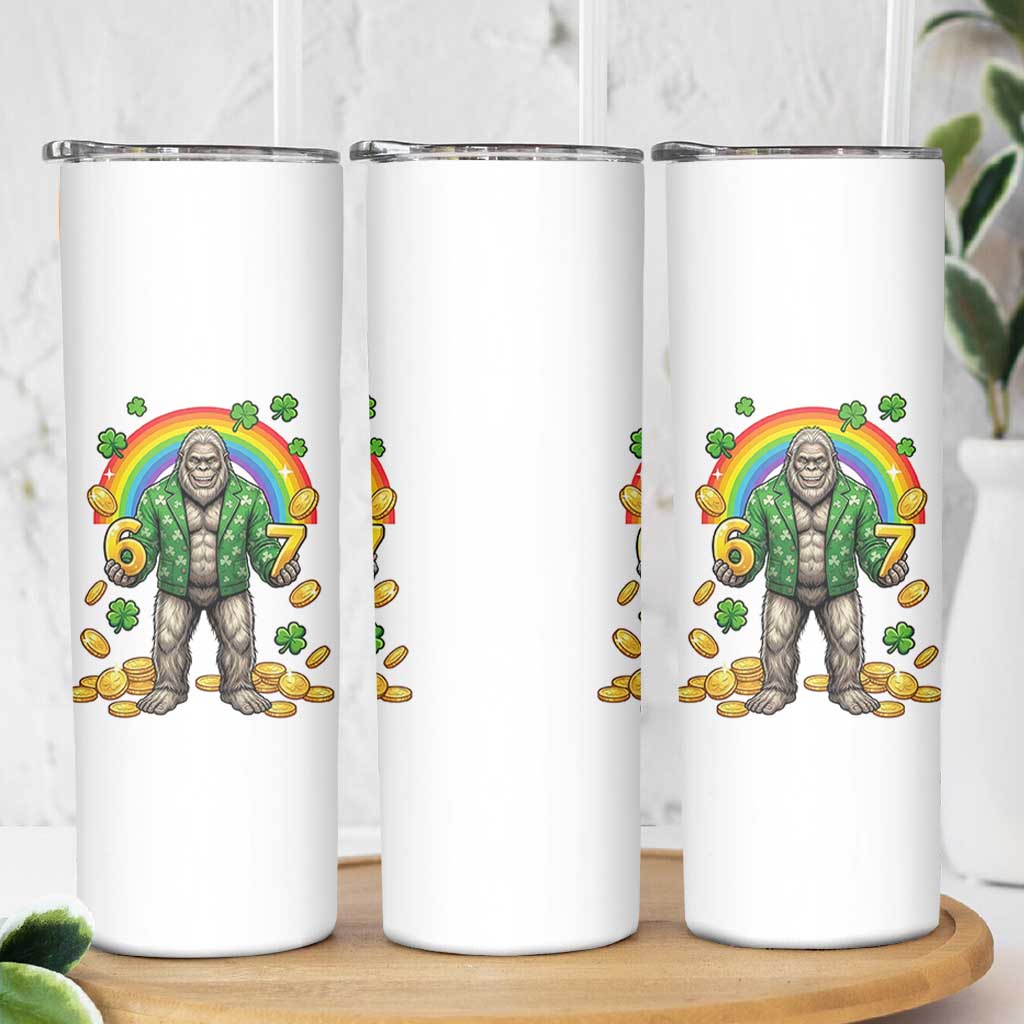 Bigfoot Six Seven Meme Skinny Tumbler Funny St Patricks Day Gift