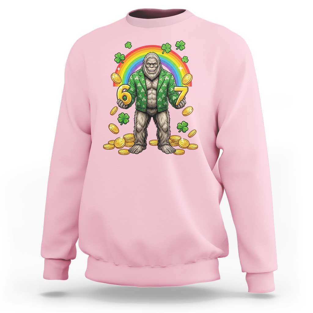 Bigfoot Six Seven Meme Sweatshirt Funny St Patricks Day Gift