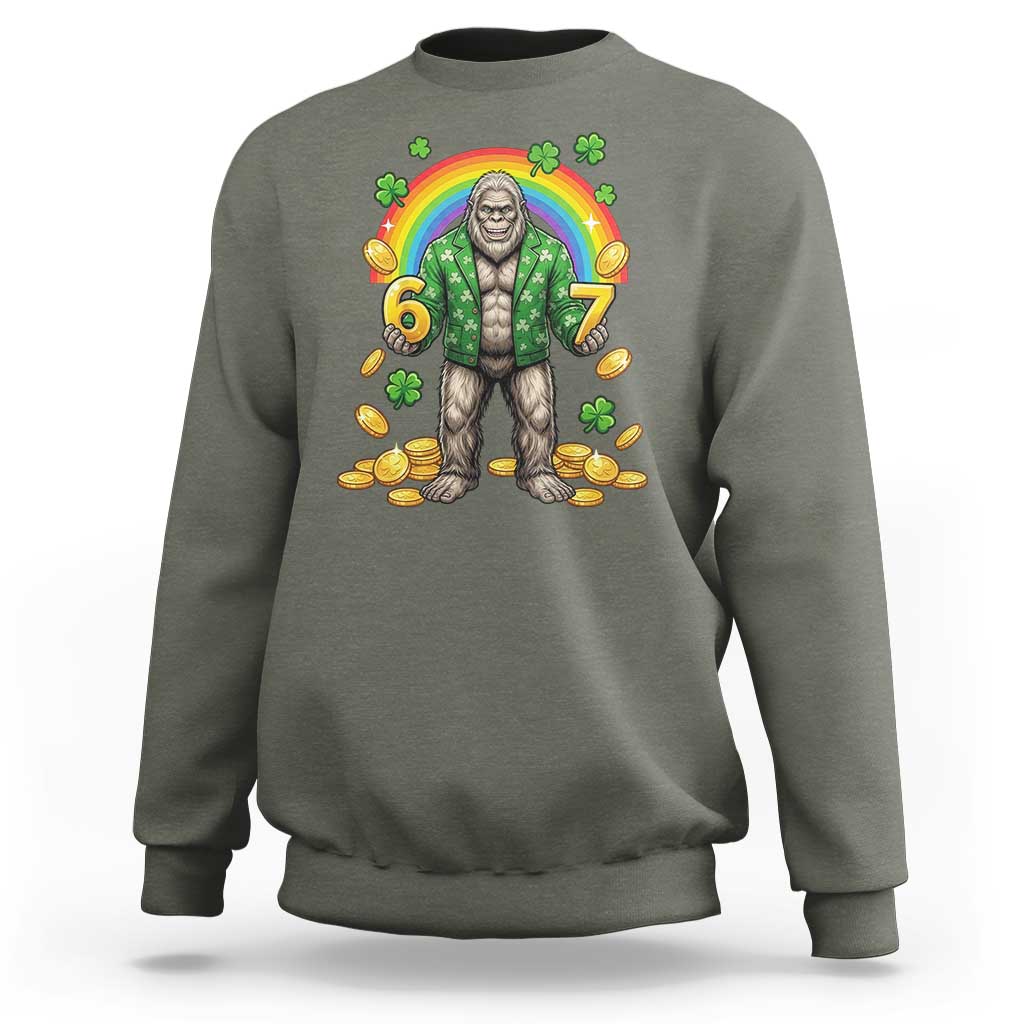 Bigfoot Six Seven Meme Sweatshirt Funny St Patricks Day Gift