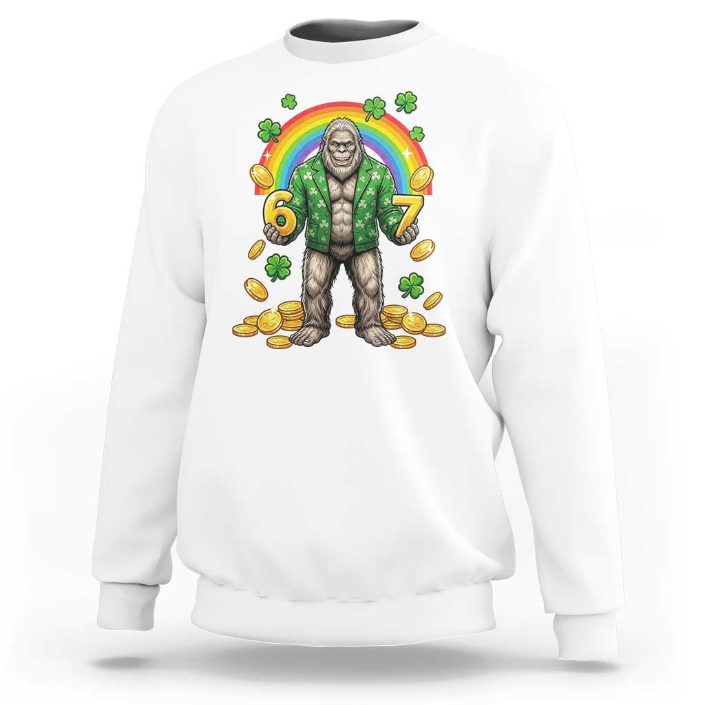 Bigfoot Six Seven Meme Sweatshirt Funny St Patricks Day Gift
