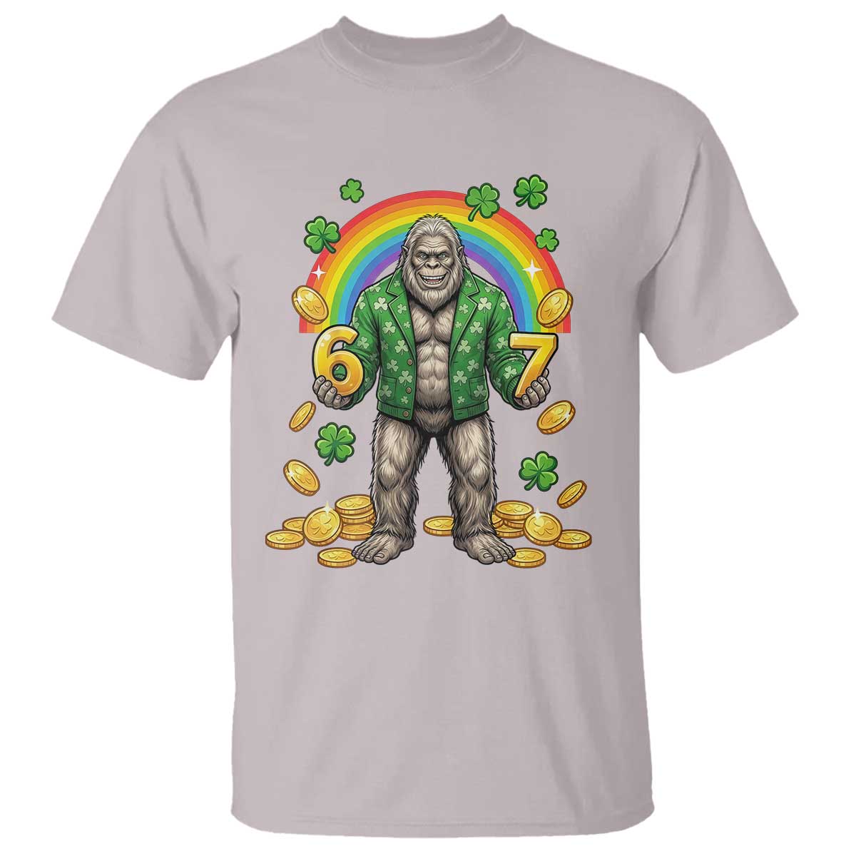 Bigfoot Six Seven Meme T Shirt Funny St Patricks Day Gift
