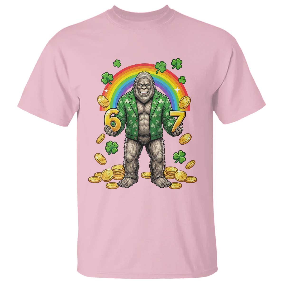 Bigfoot Six Seven Meme T Shirt Funny St Patricks Day Gift