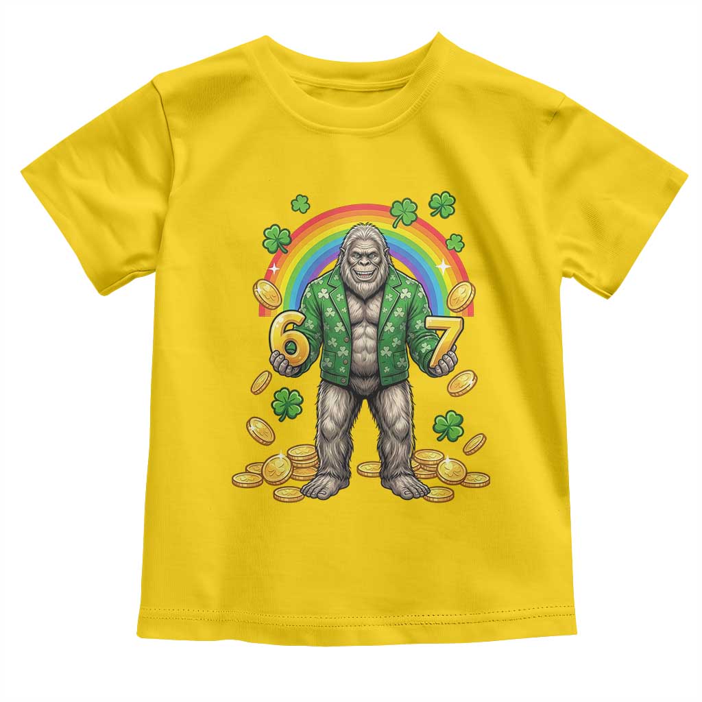 Bigfoot Six Seven Meme Toddler T Shirt Funny St Patricks Day Gift