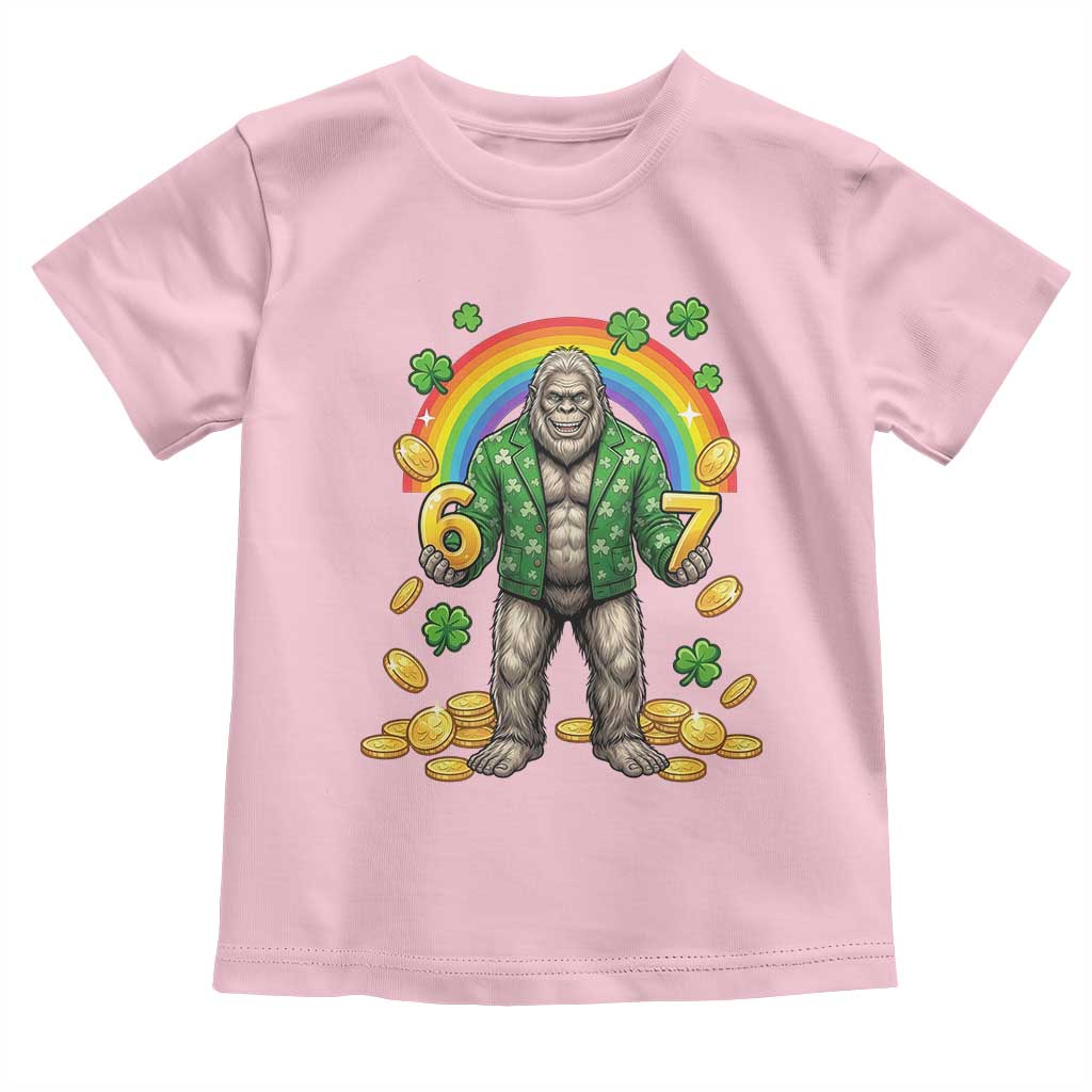 Bigfoot Six Seven Meme Toddler T Shirt Funny St Patricks Day Gift