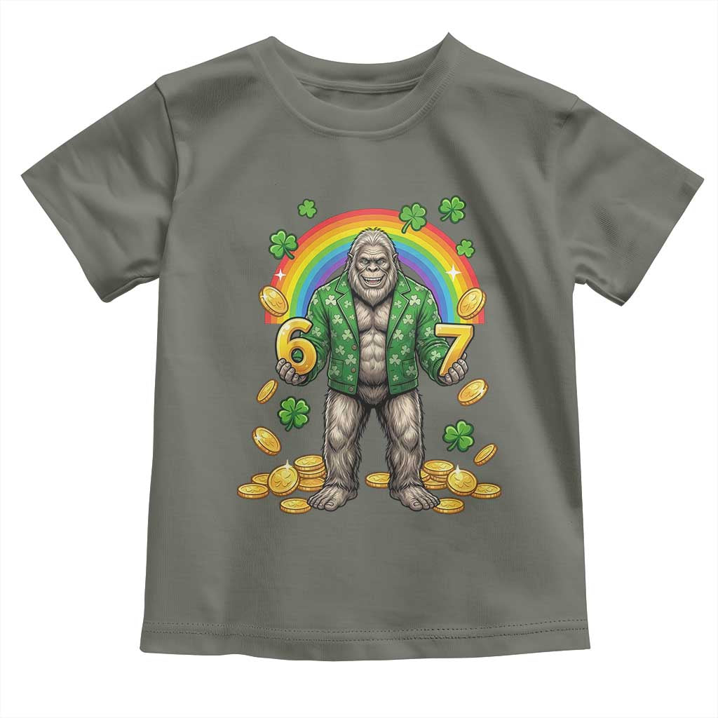Bigfoot Six Seven Meme Toddler T Shirt Funny St Patricks Day Gift