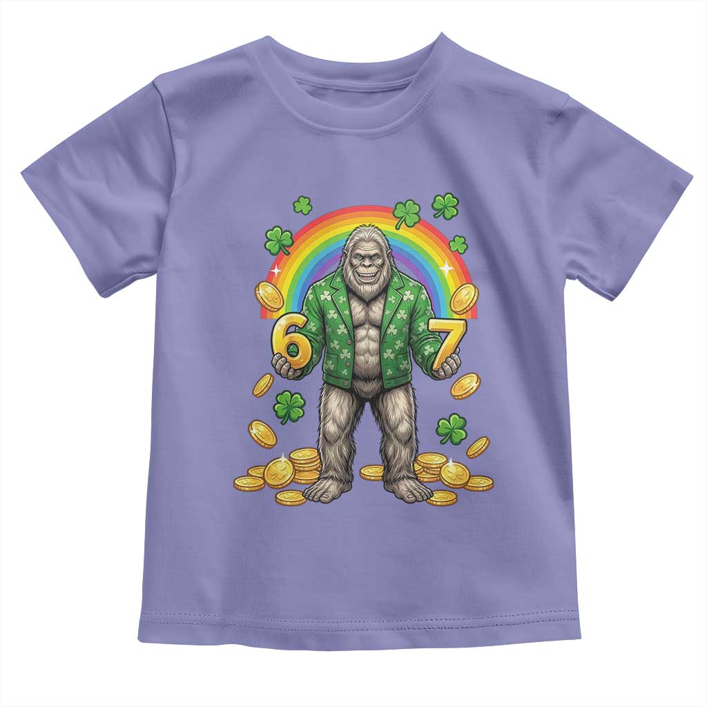 Bigfoot Six Seven Meme Toddler T Shirt Funny St Patricks Day Gift