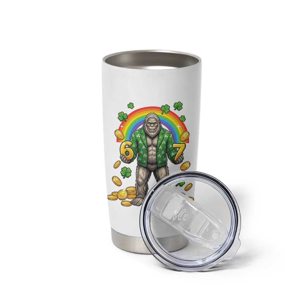 Bigfoot Six Seven Meme Tumbler Cup Funny St Patricks Day Gift