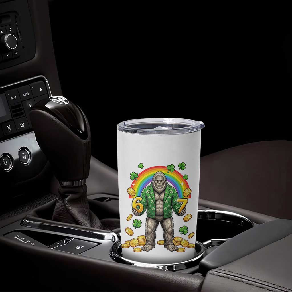 Bigfoot Six Seven Meme Tumbler Cup Funny St Patricks Day Gift