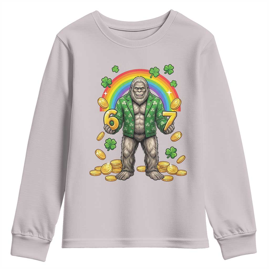 Bigfoot Six Seven Meme Youth Sweatshirt Funny St Patricks Day Gift