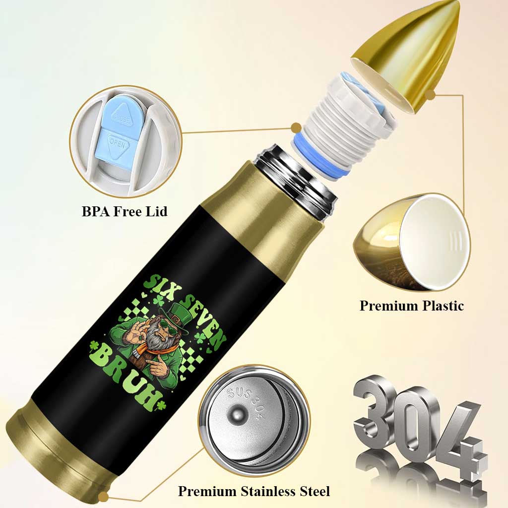 Bigfoot Six Seven Bruh Bullet Tumbler Gen Z Irish Gift