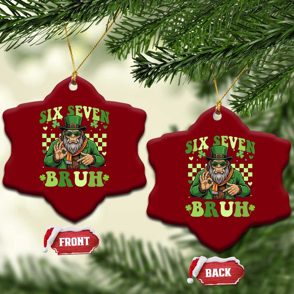 Bigfoot Six Seven Bruh Ceramic Ornament Gen Z Irish Gift