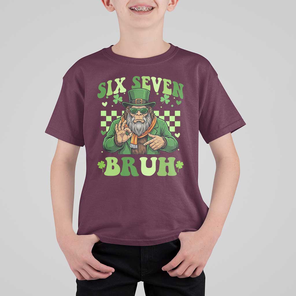 Bigfoot Six Seven Bruh T Shirt For Kid Gen Z Irish Gift