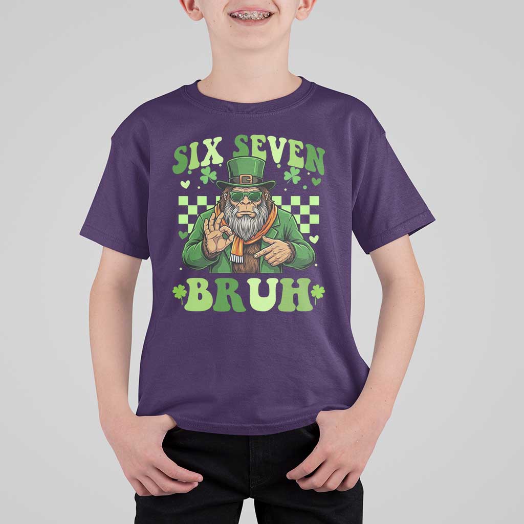 Bigfoot Six Seven Bruh T Shirt For Kid Gen Z Irish Gift