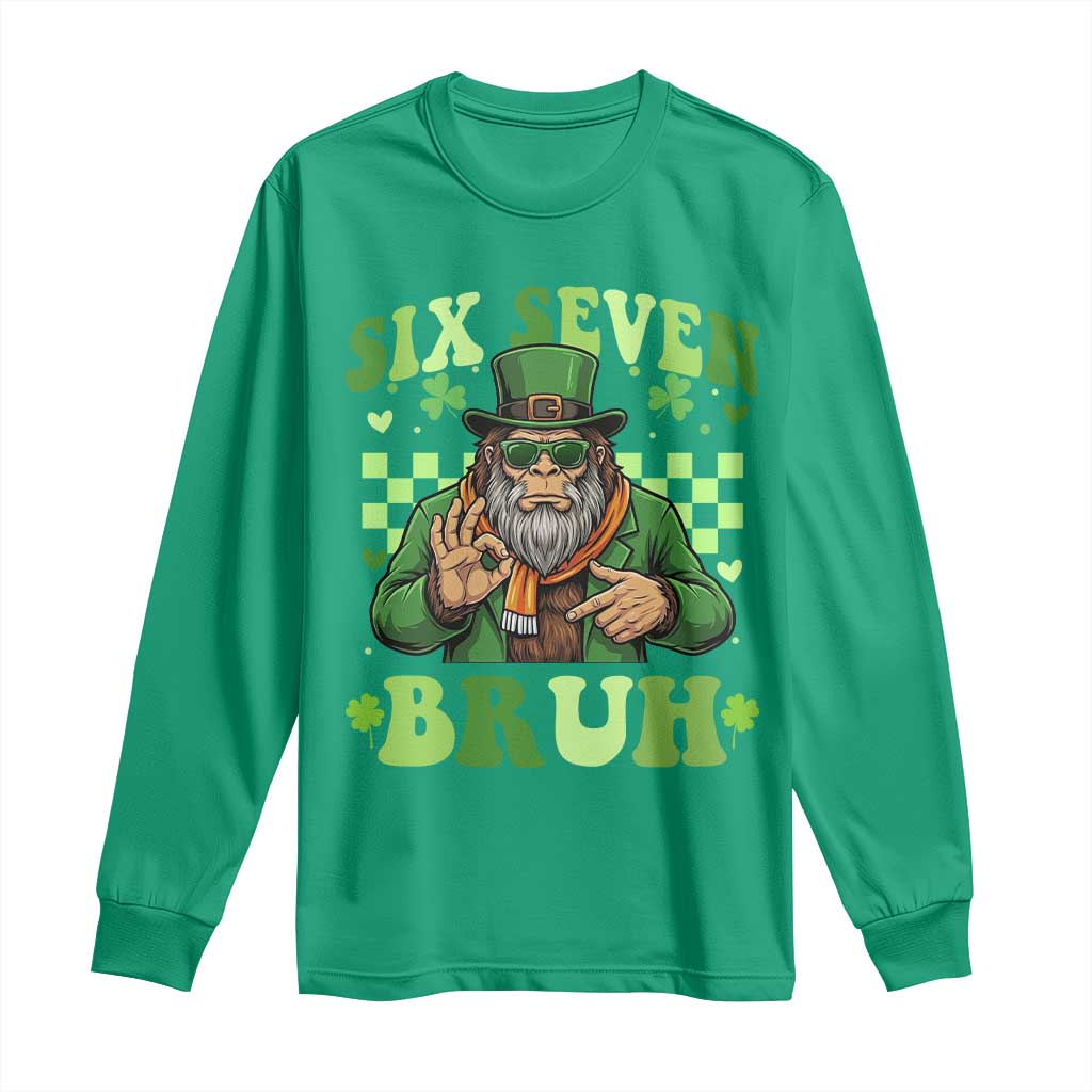 Bigfoot Six Seven Bruh Long Sleeve Shirt Gen Z Irish Gift