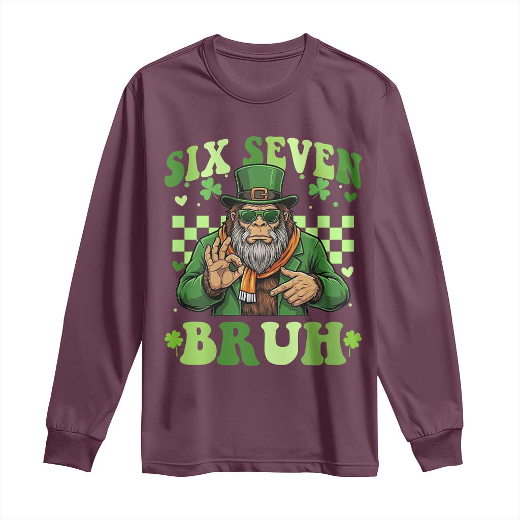 Bigfoot Six Seven Bruh Long Sleeve Shirt Gen Z Irish Gift