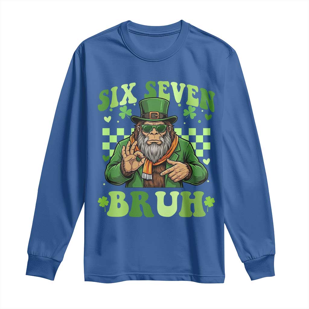 Bigfoot Six Seven Bruh Long Sleeve Shirt Gen Z Irish Gift