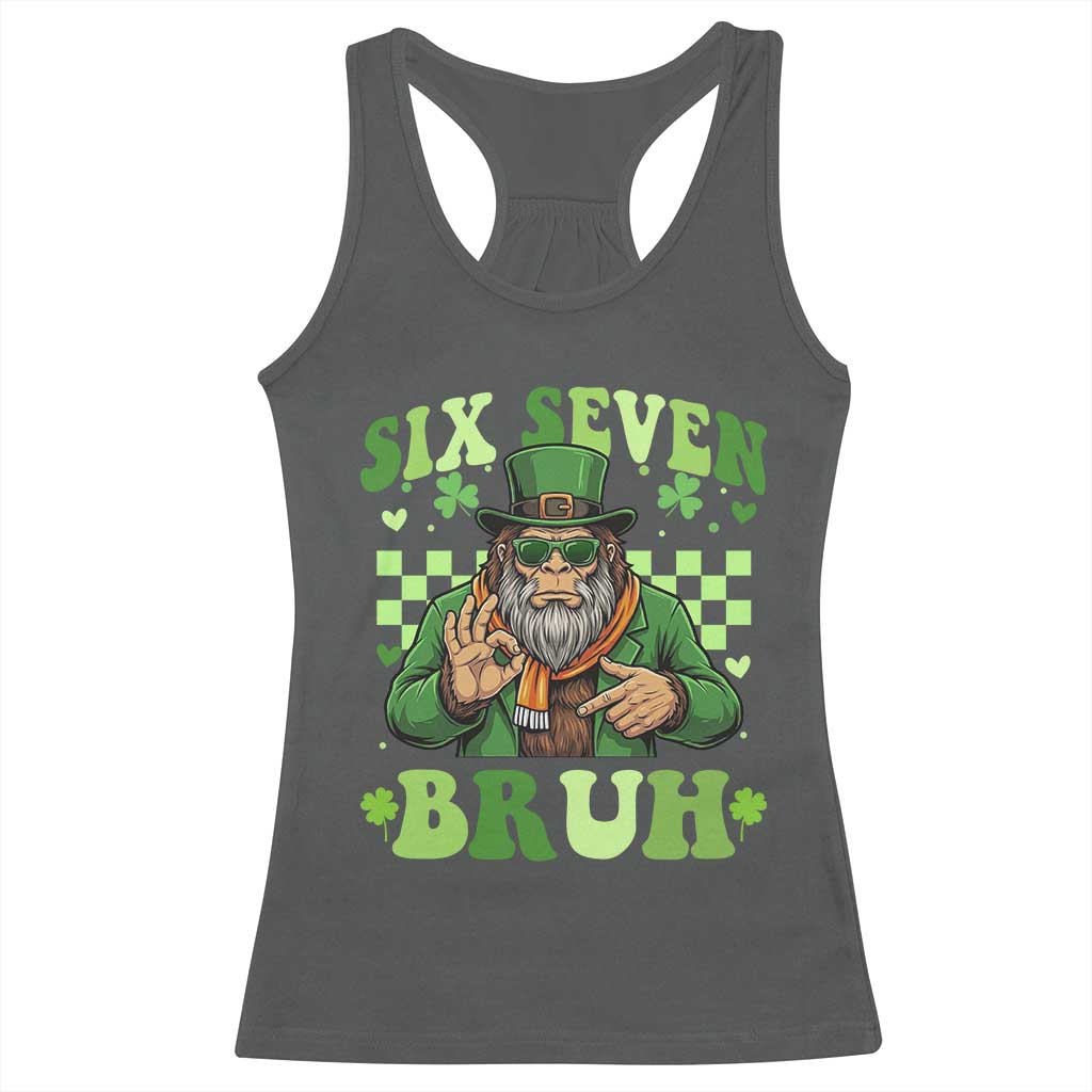 Bigfoot Six Seven Bruh Racerback Tank Top Gen Z Irish Gift
