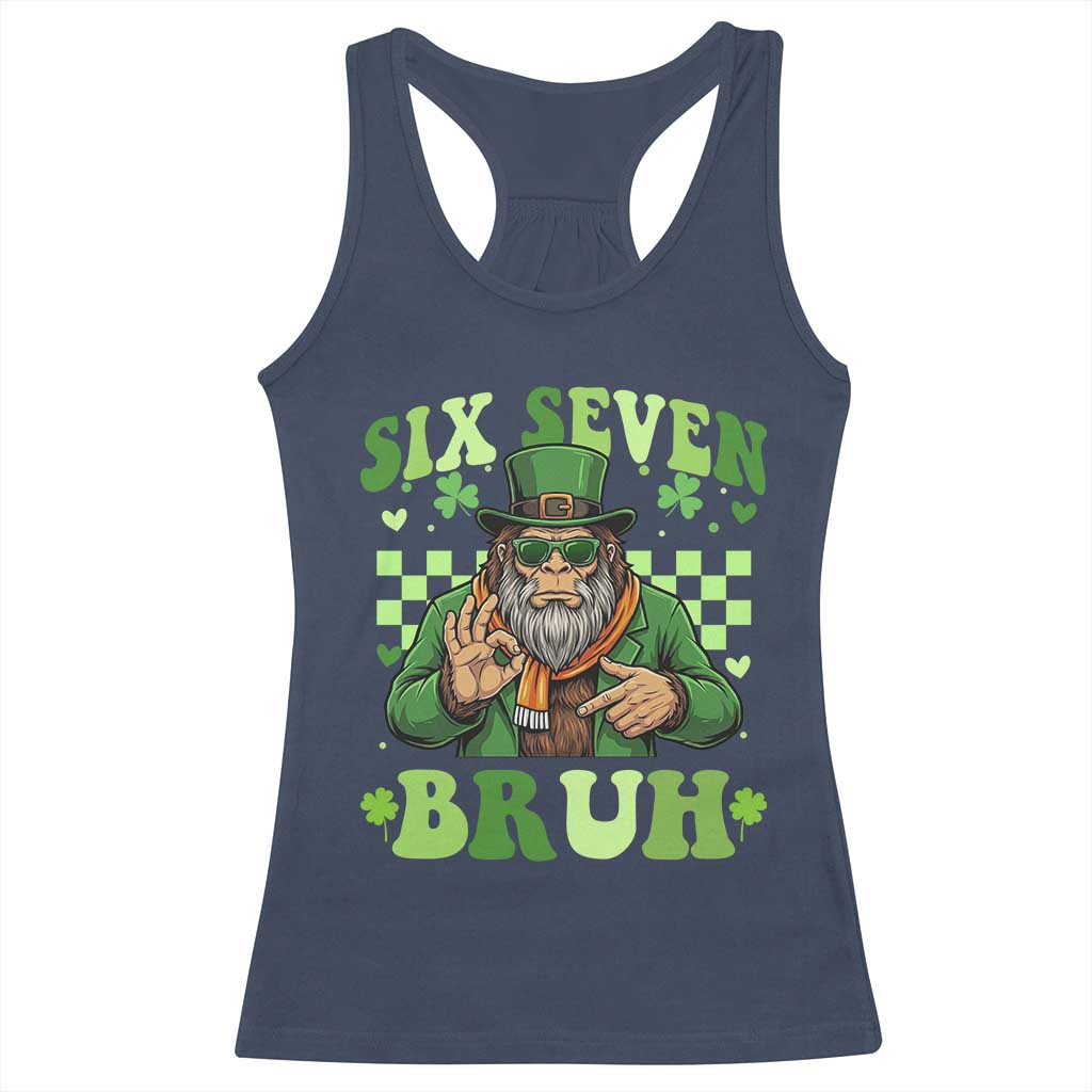 Bigfoot Six Seven Bruh Racerback Tank Top Gen Z Irish Gift