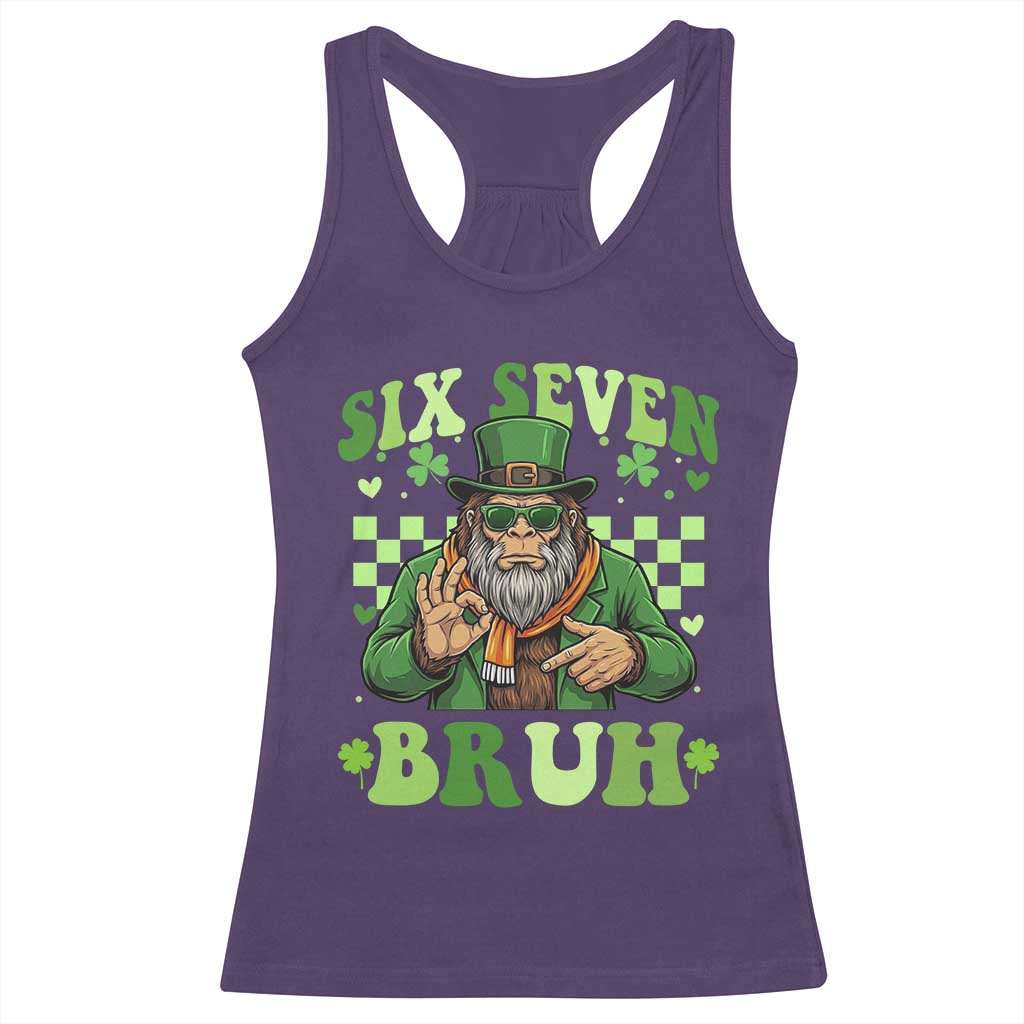 Bigfoot Six Seven Bruh Racerback Tank Top Gen Z Irish Gift