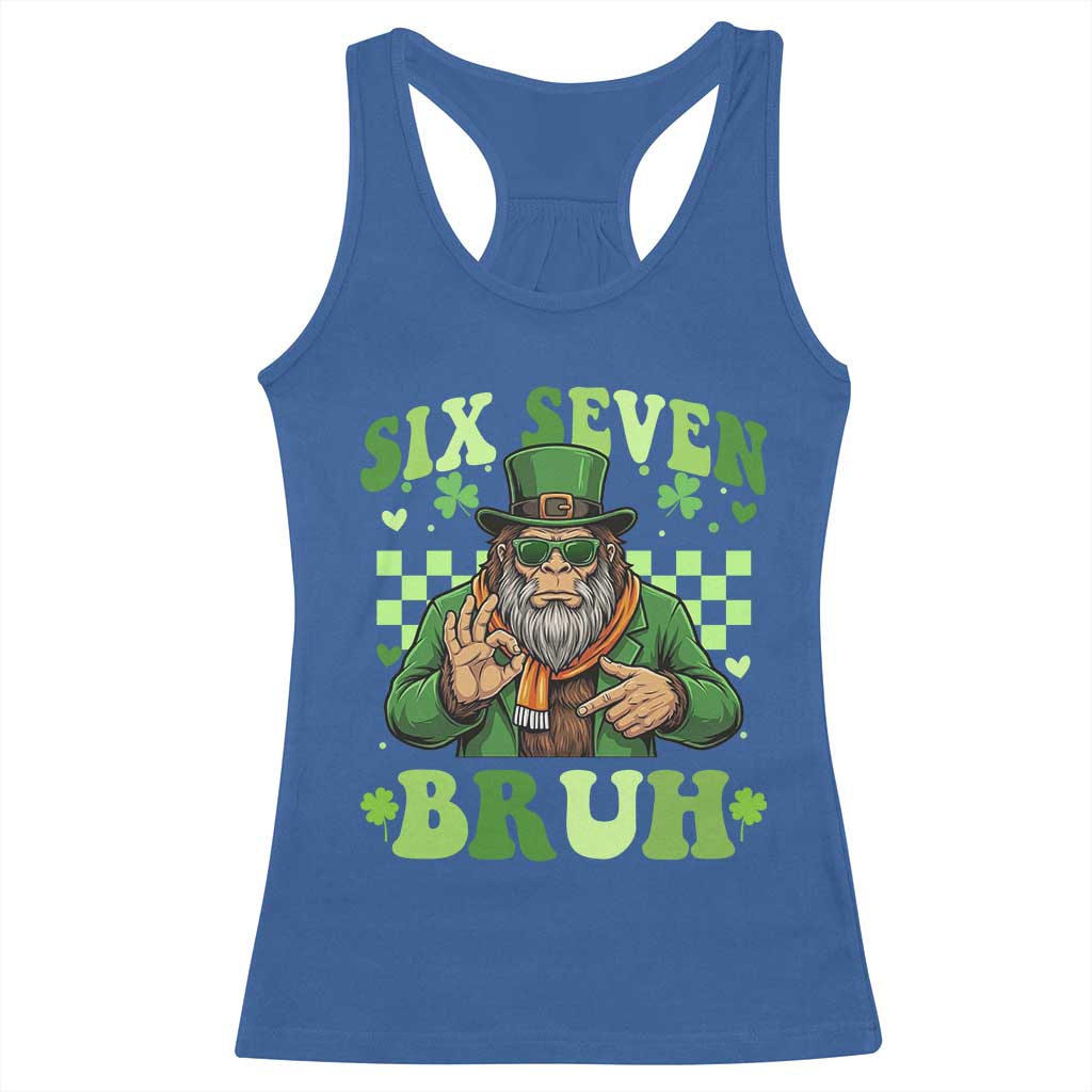 Bigfoot Six Seven Bruh Racerback Tank Top Gen Z Irish Gift