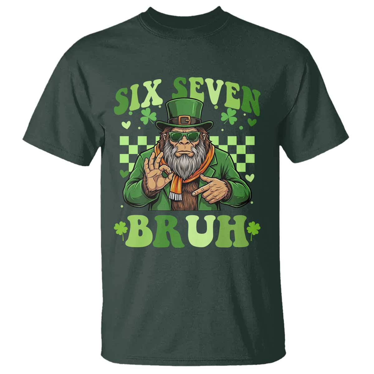 Bigfoot Six Seven Bruh T Shirt Gen Z Irish Gift