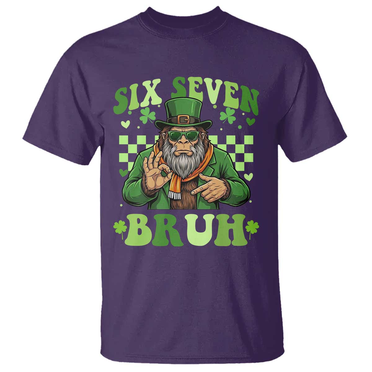 Bigfoot Six Seven Bruh T Shirt Gen Z Irish Gift