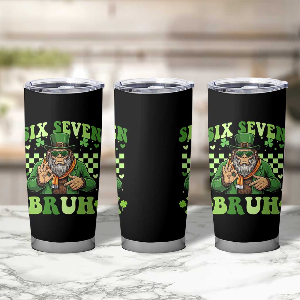 Bigfoot Six Seven Bruh Tumbler Cup Gen Z Irish Gift