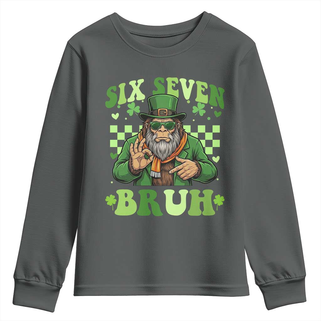 Bigfoot Six Seven Bruh Youth Sweatshirt Gen Z Irish Gift