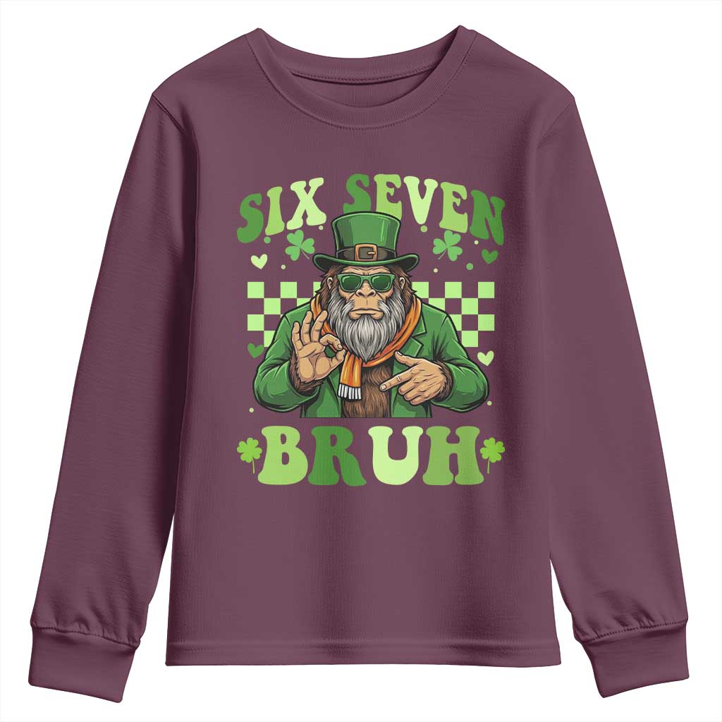 Bigfoot Six Seven Bruh Youth Sweatshirt Gen Z Irish Gift