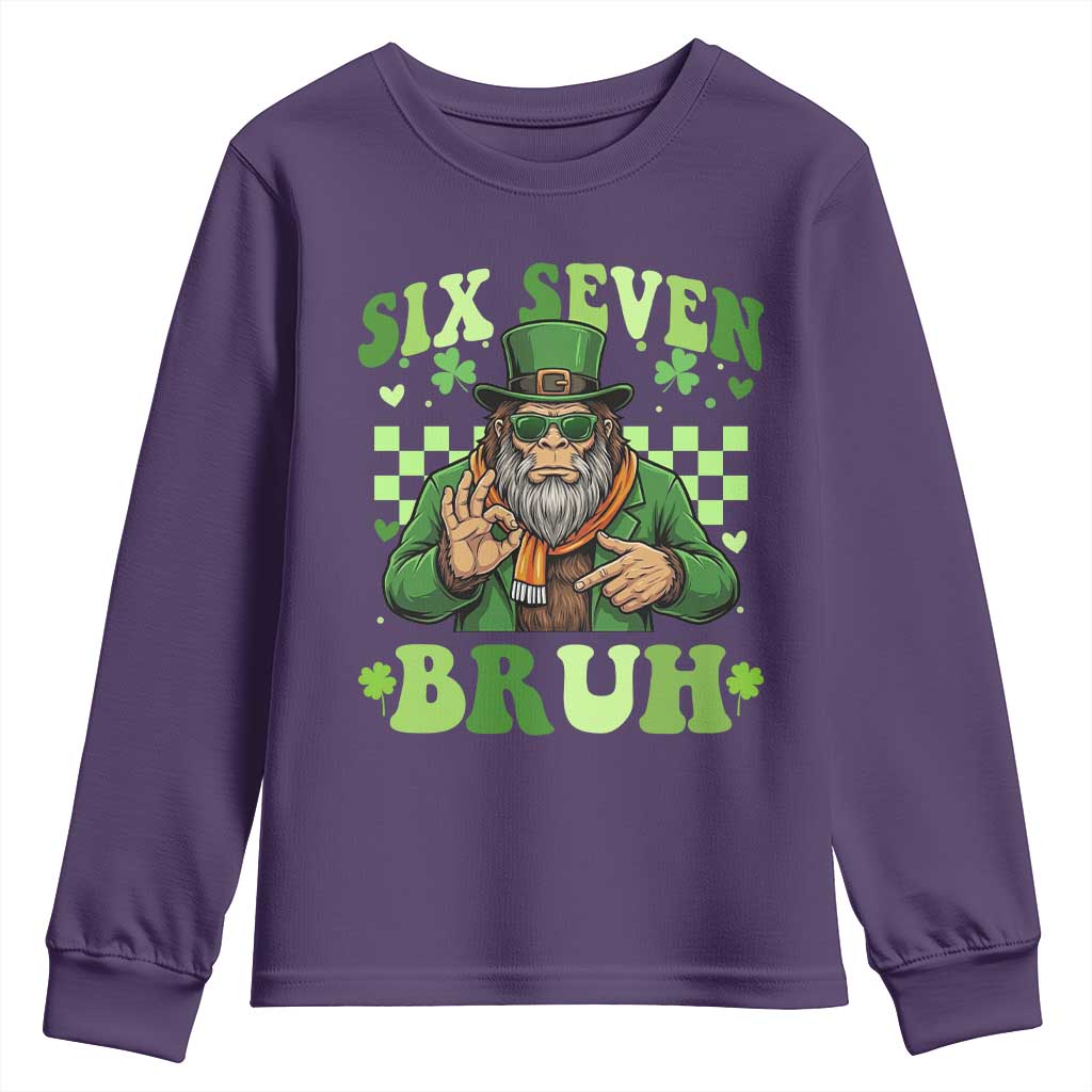 Bigfoot Six Seven Bruh Youth Sweatshirt Gen Z Irish Gift