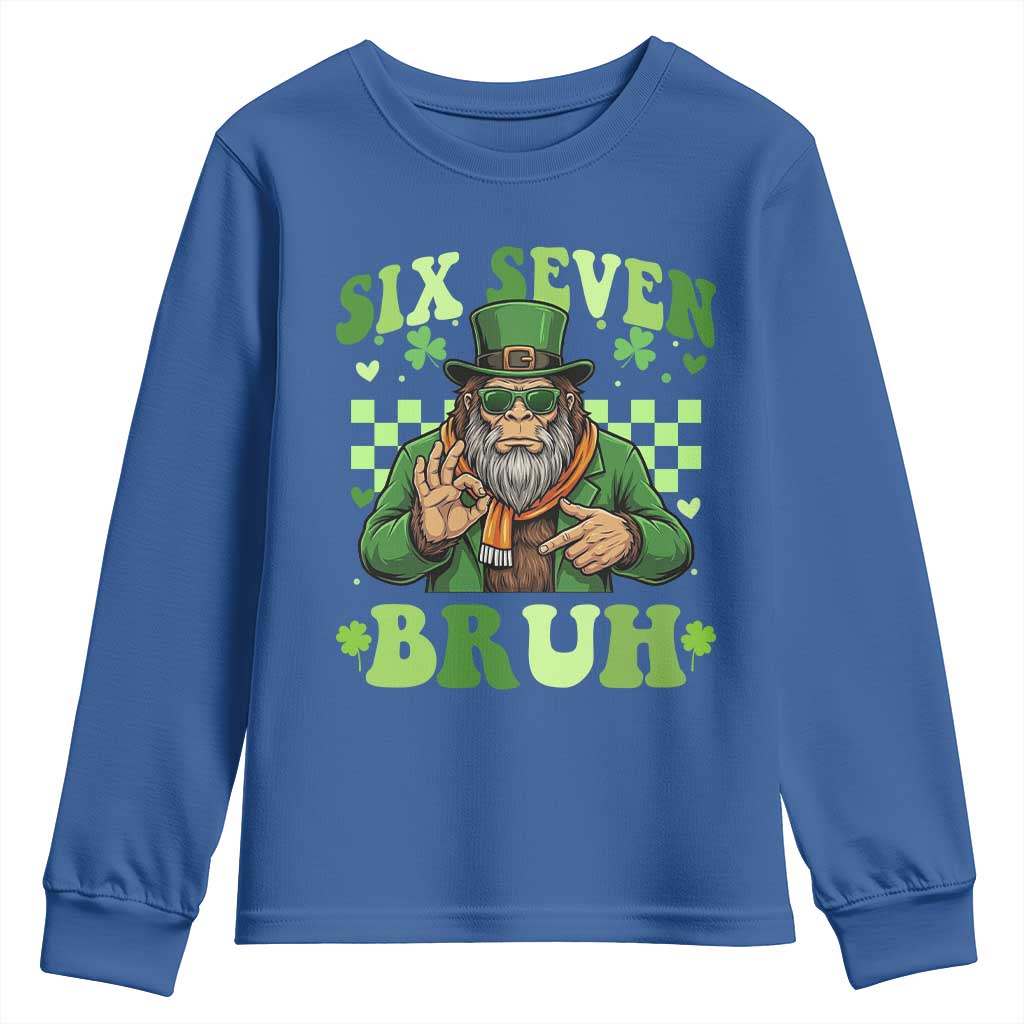 Bigfoot Six Seven Bruh Youth Sweatshirt Gen Z Irish Gift