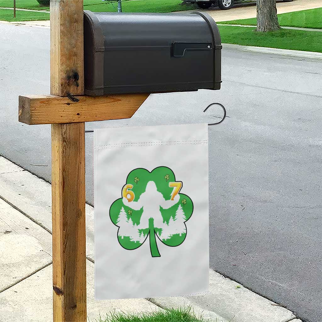 St Patricks Day Bigfoot Shamrock Garden Flag Six Seven Meme