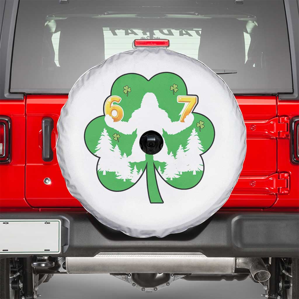 St Patricks Day Bigfoot Shamrock Spare Tire Cover Six Seven Meme