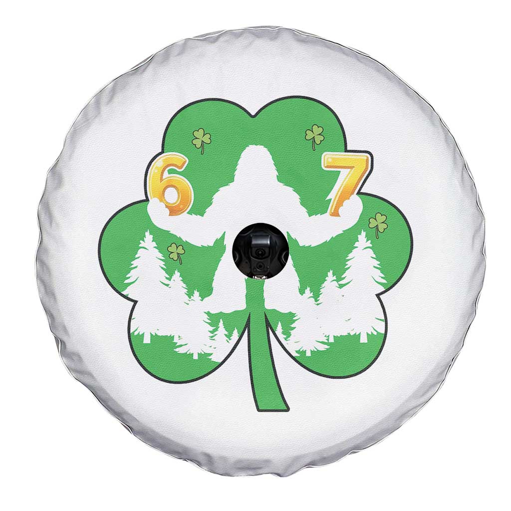 St Patricks Day Bigfoot Shamrock Spare Tire Cover Six Seven Meme